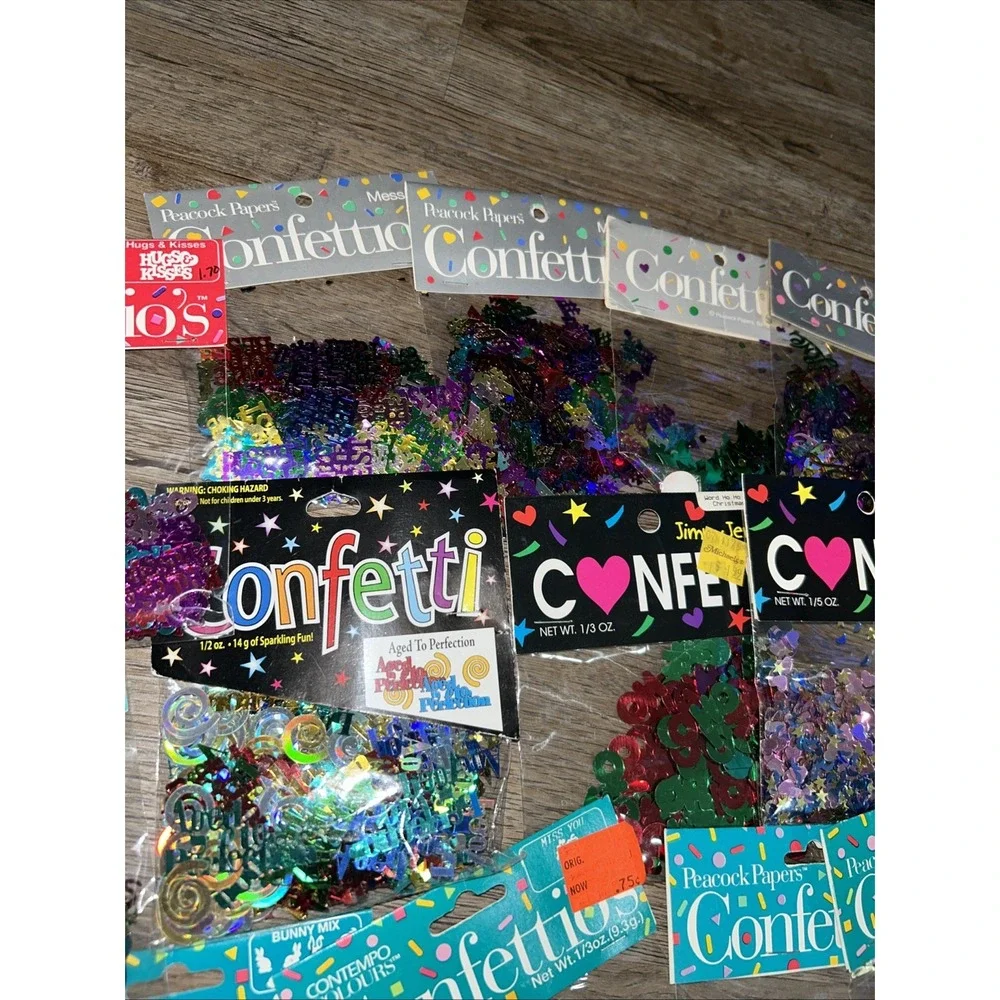 HUGE‎ 32 PACK LOT Amscan Embossed Confetti, New Sealed